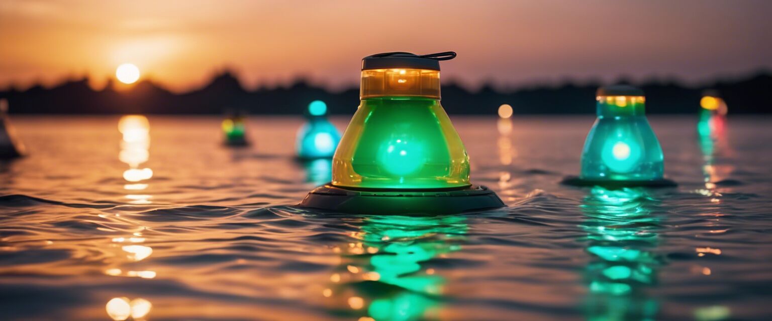 Solar-powered floating lights